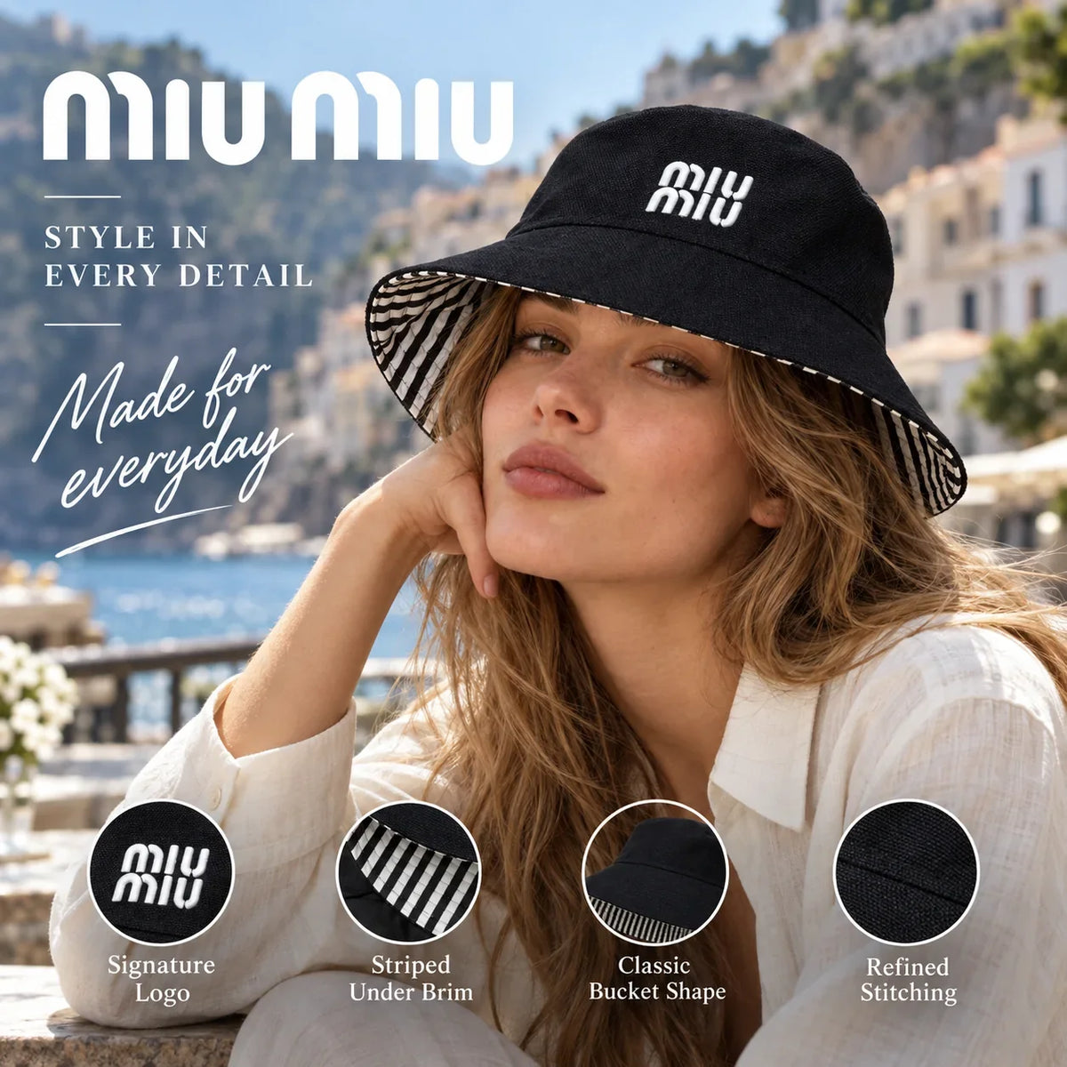 Miu Miu Reversible Bucket Hat - image 1
