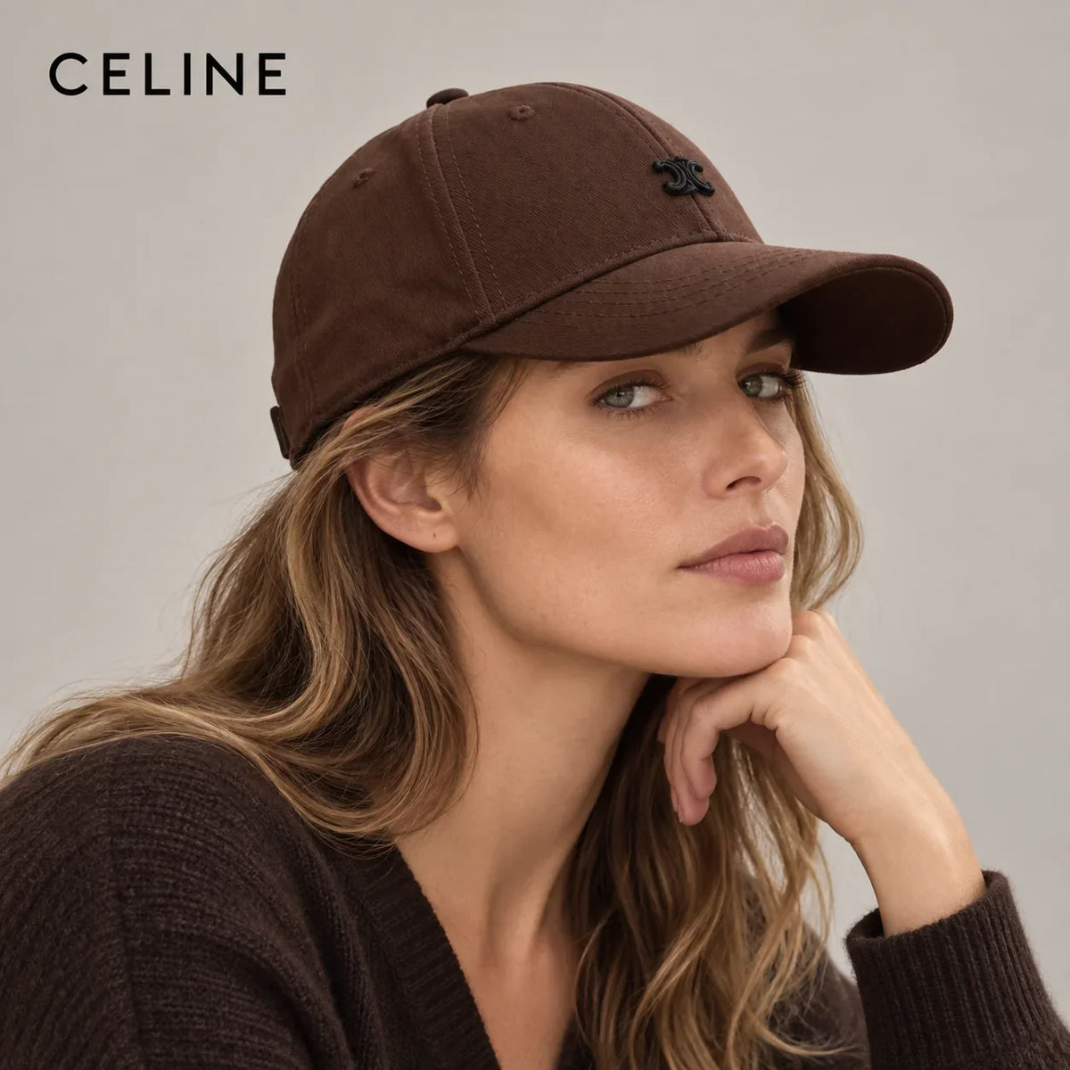 Celine baseball cap worn by an adult female model