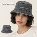 alexanderwang bucket hat worn by a female model, with product detail inset.