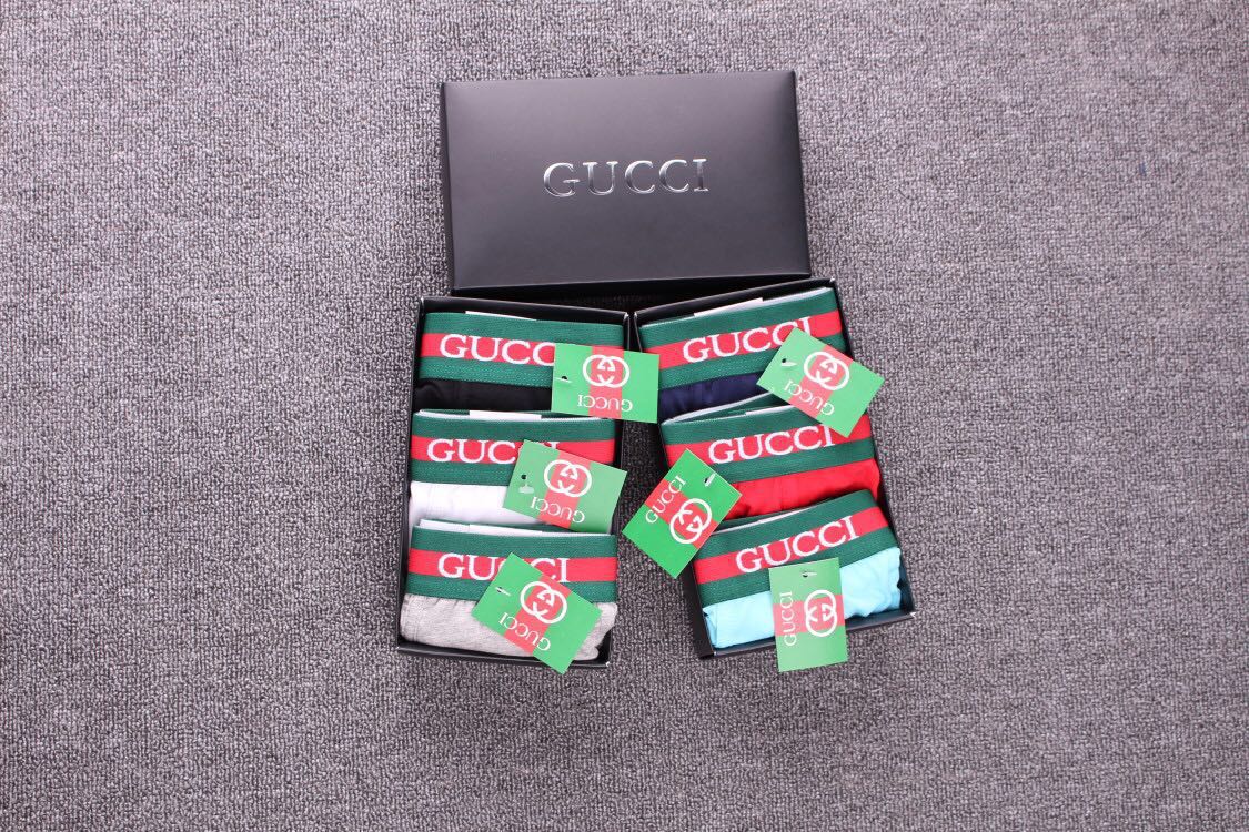 Gucci Boxed Underwear - wide red-green lettered waistbands - image 1
