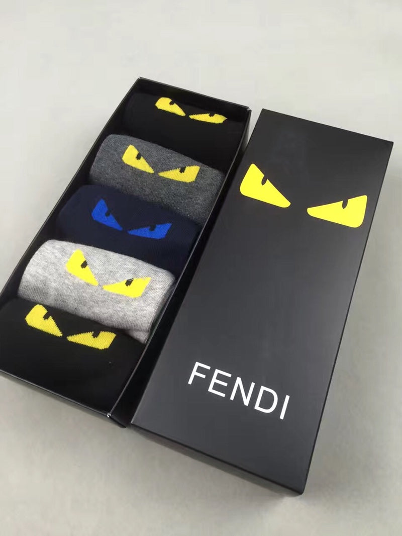 Fendi contrast monster eyes ankle socks - view 3