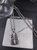 Chrome Hearts Cross Relief Square Tag Necklace - album image 1