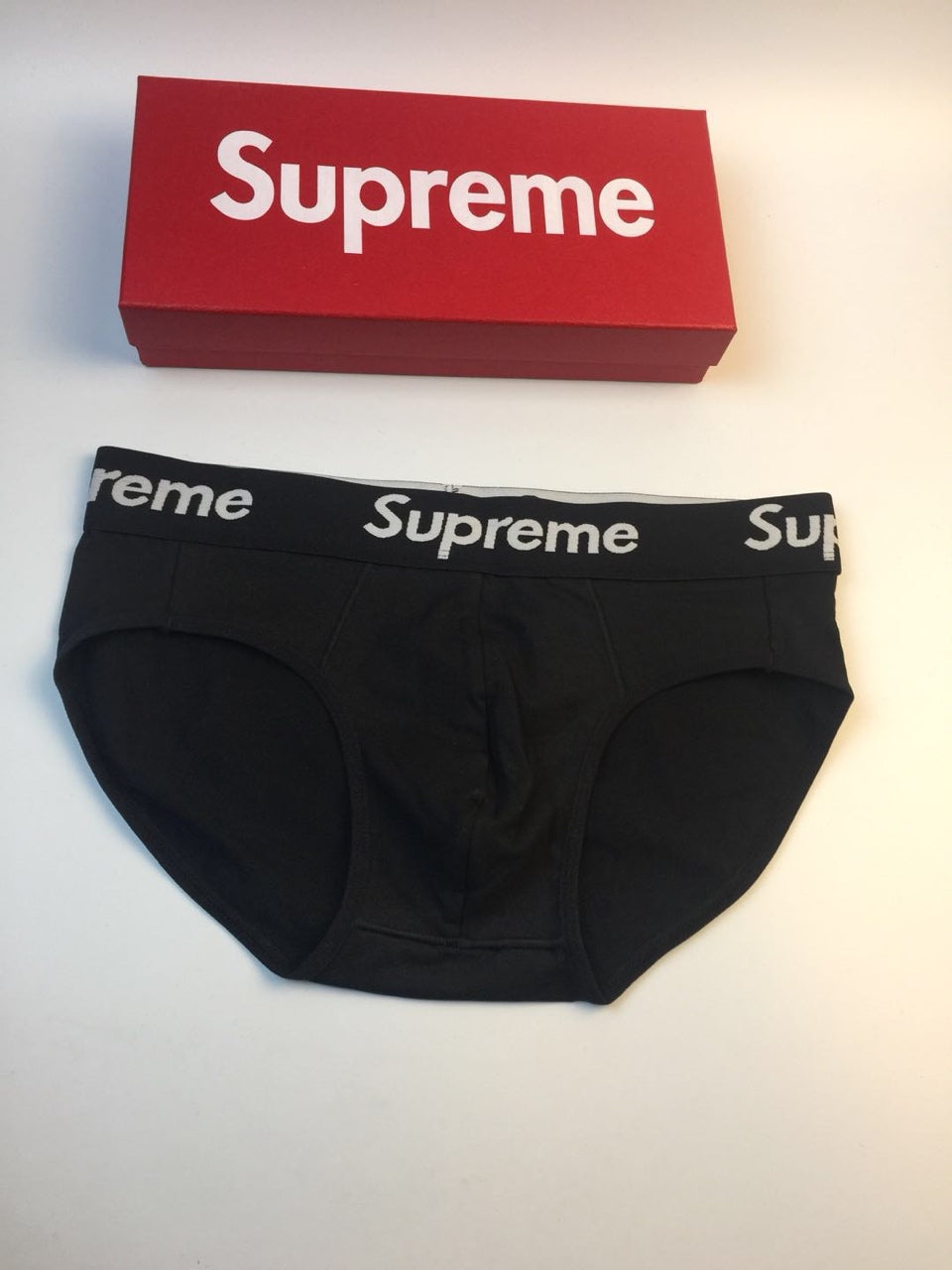 Supreme Black Logo Waistband Briefs, image 1