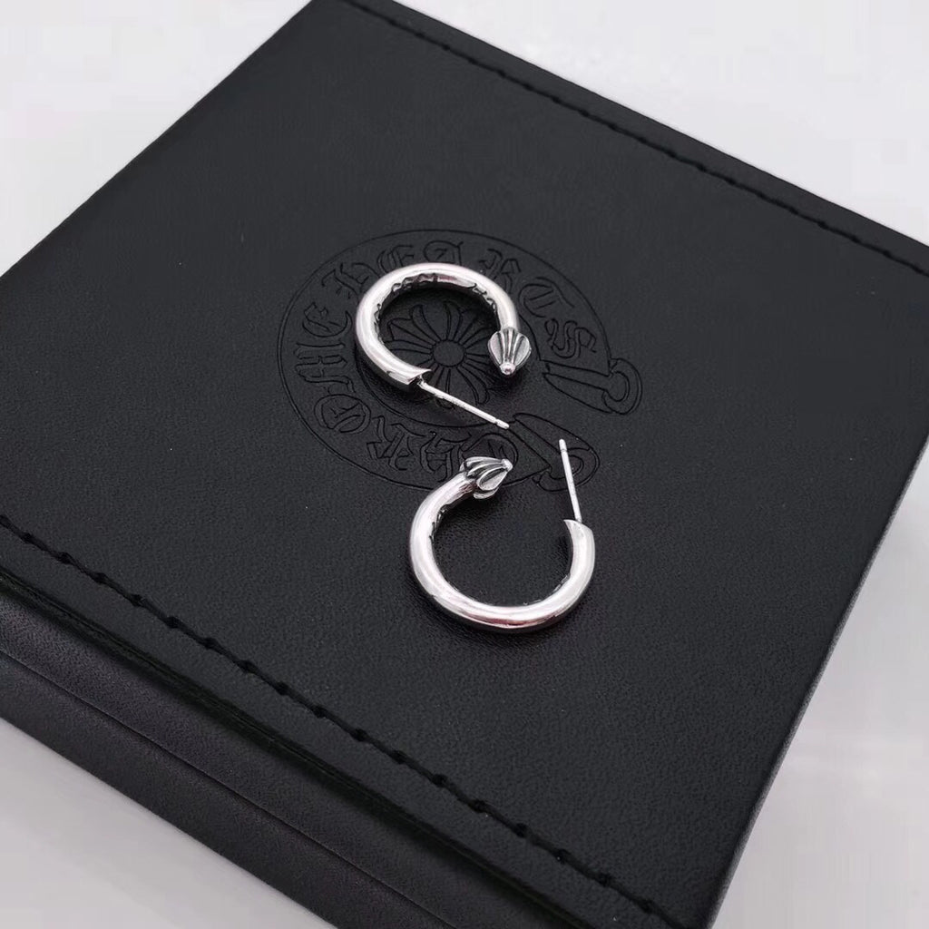 Chrome Hearts Smooth Silver-Tone Hoop Earrings - album image 3