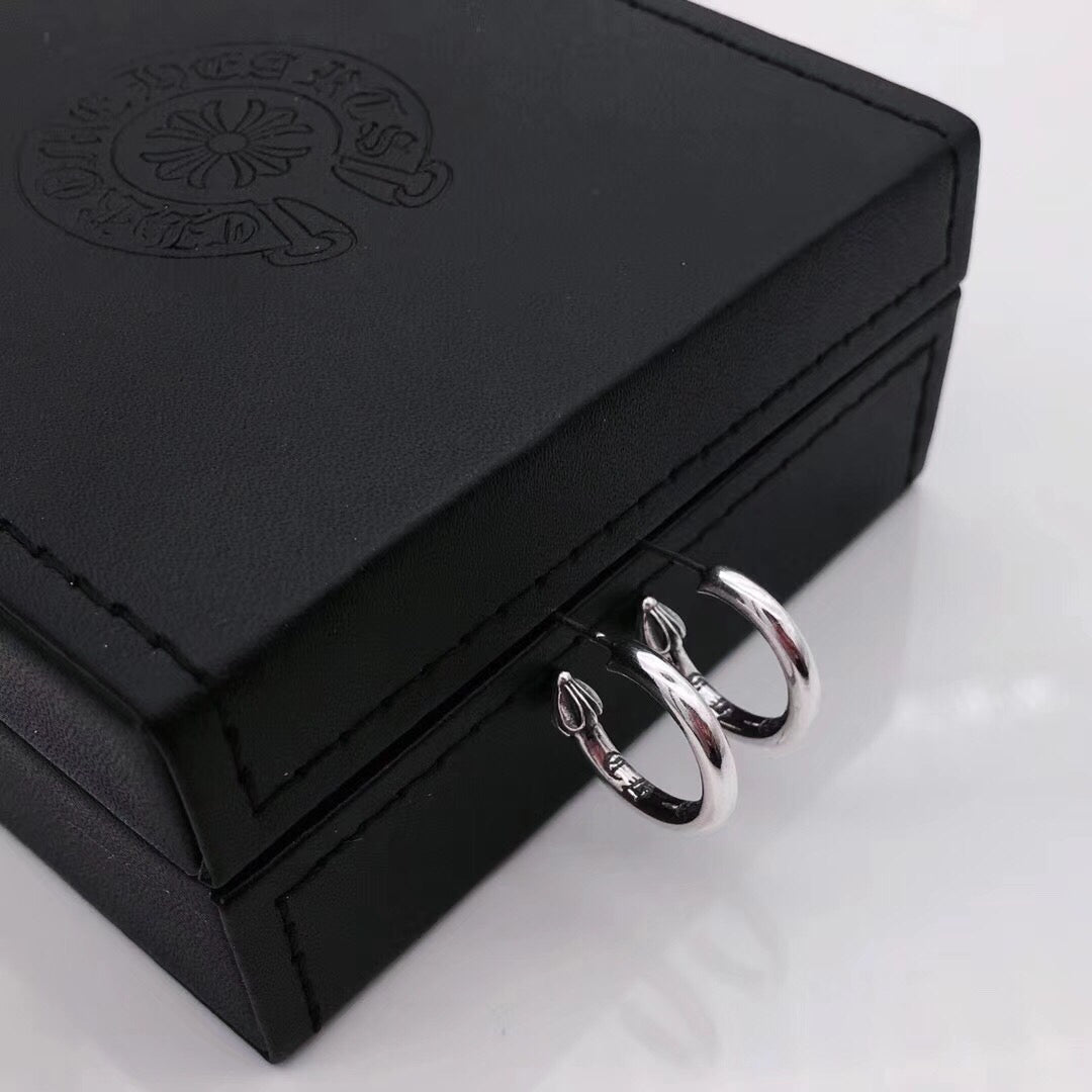 Chrome Hearts Smooth Silver-Tone Hoop Earrings - album image 2