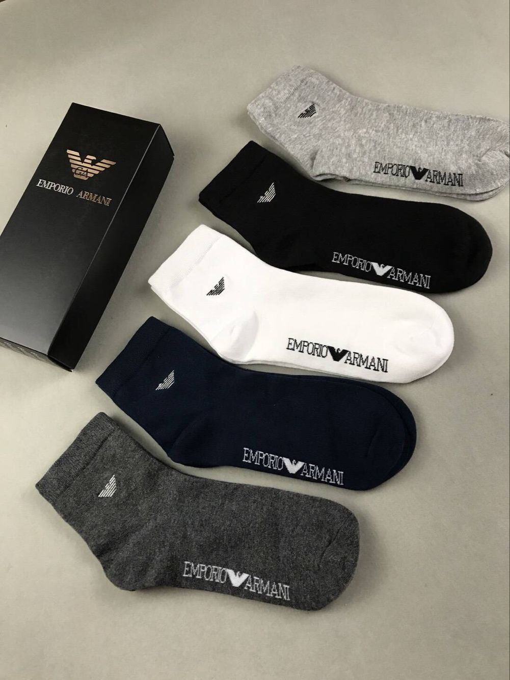 Armani Minimal Eagle Ankle Socks - Boxed Set of 5 Pairs - image 1
