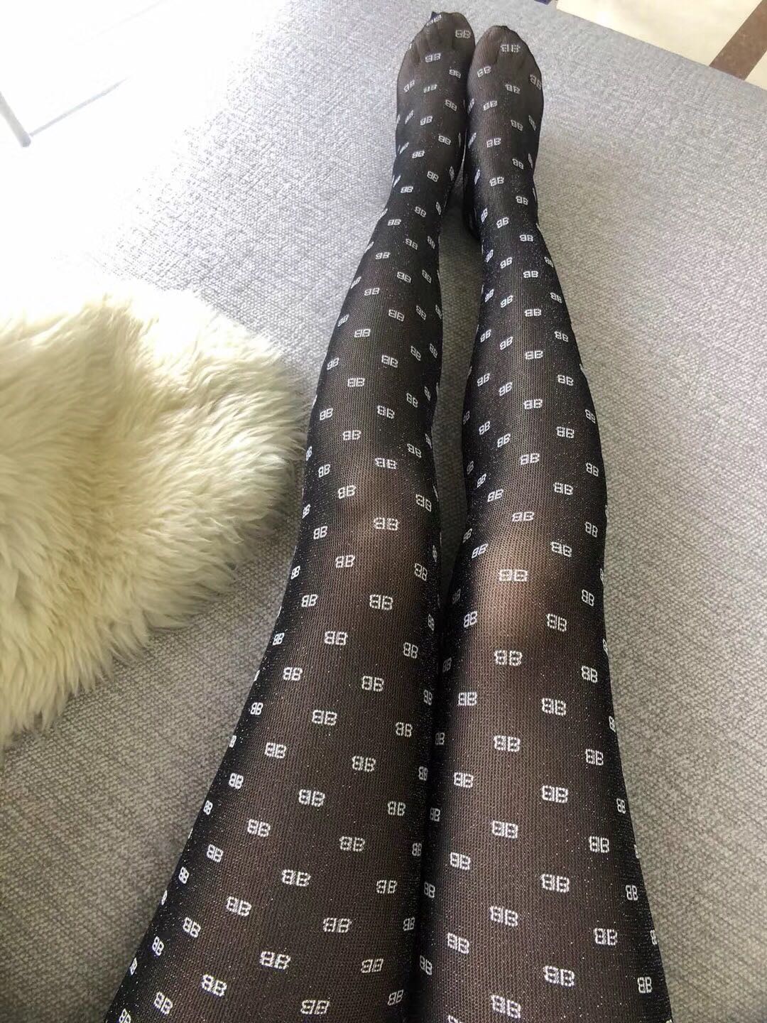 Balenciaga allover bb monogram pantyhose - view 2