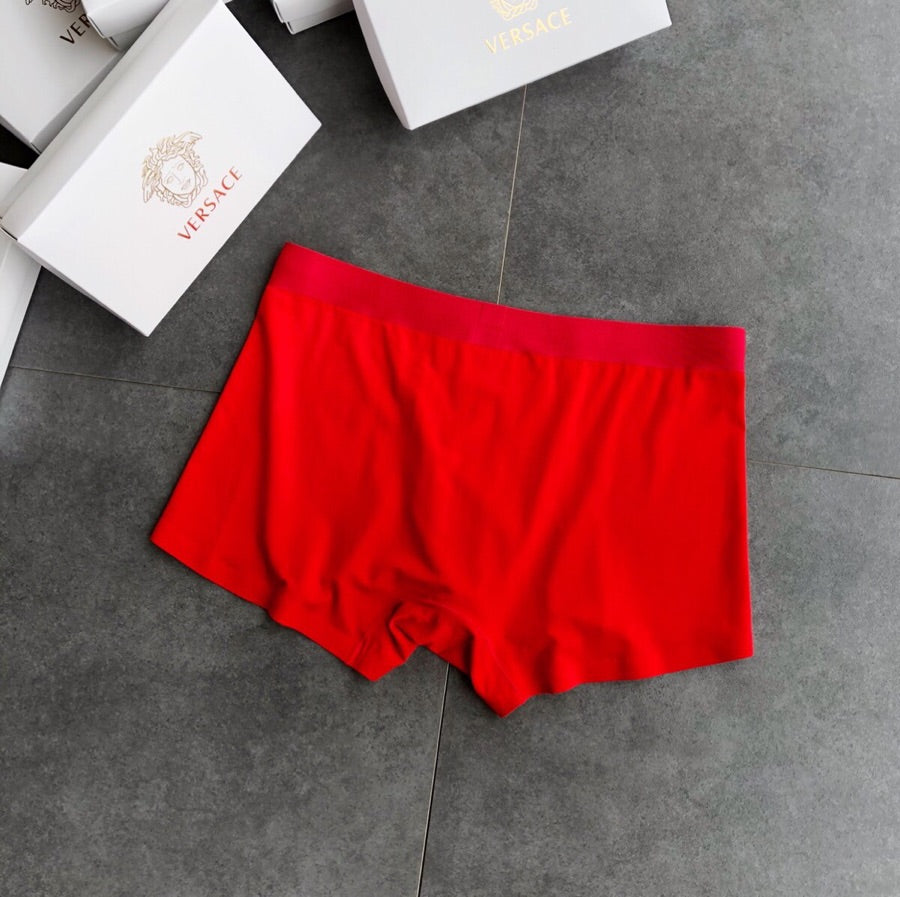 Versace red gold wordmark boxer briefs - view 8