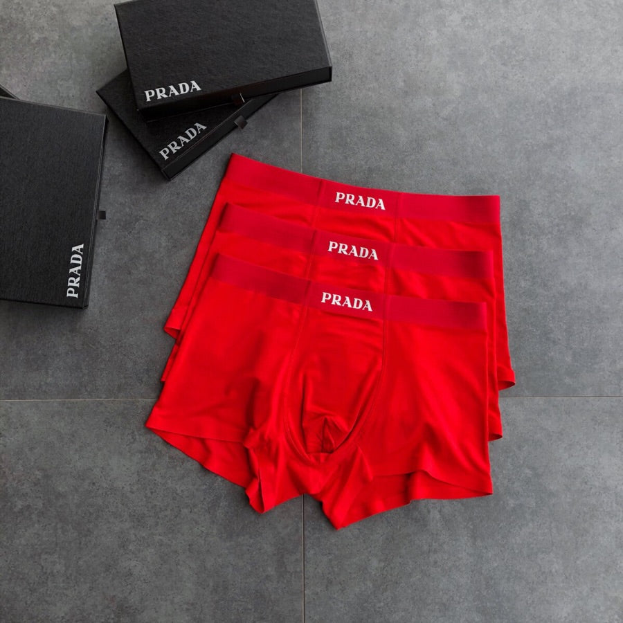 Prada red bold white lettering boxer briefs - view 2