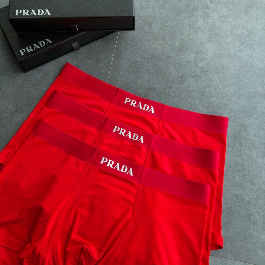 Prada red bold white lettering boxer briefs - view 3