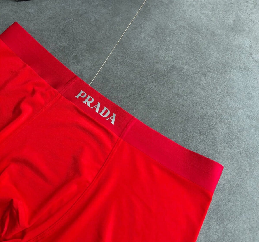 Prada red bold white lettering boxer briefs - view 6