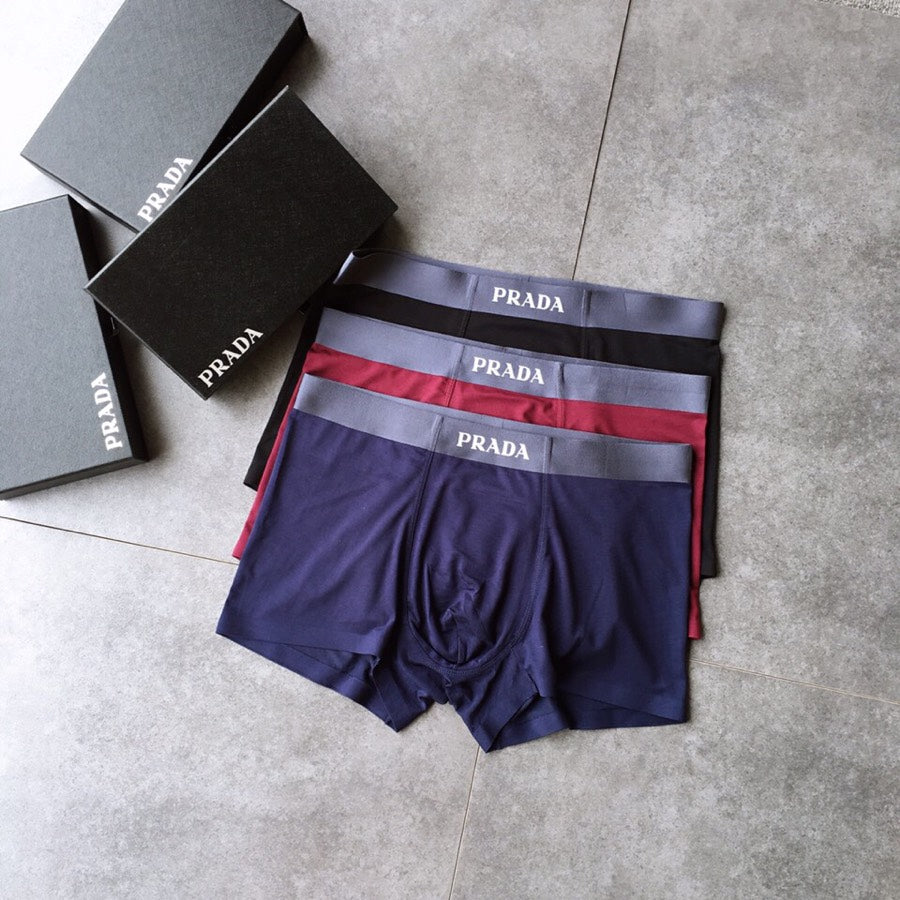 Prada bold contrast waist lettering boxer briefs - view 3