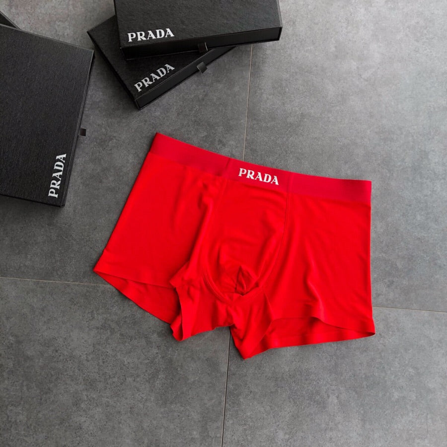 Prada red small waist lettering boxer briefs - view 4