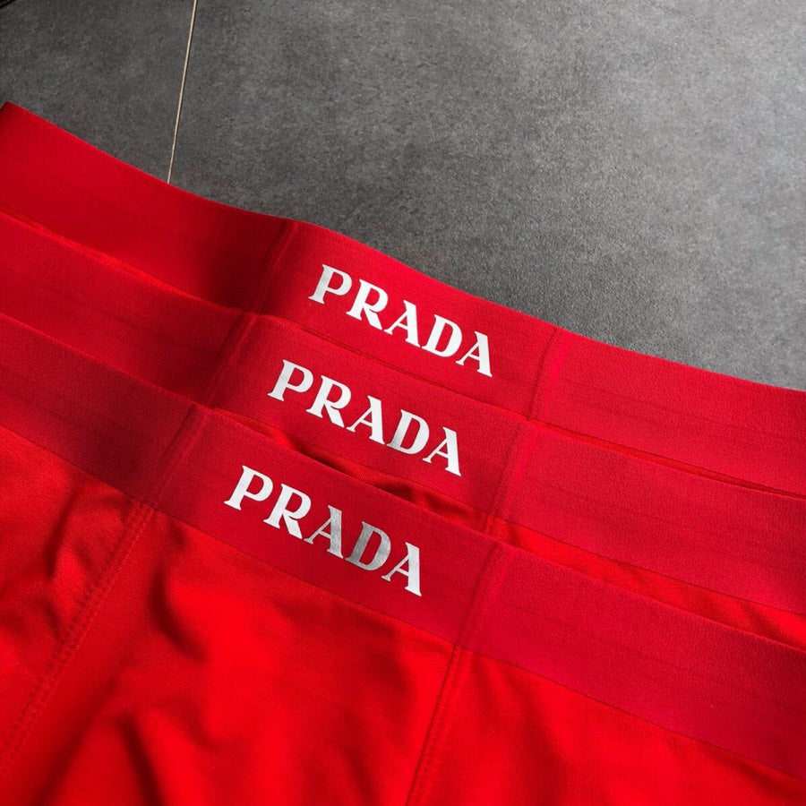 Prada red small waist lettering boxer briefs - view 3
