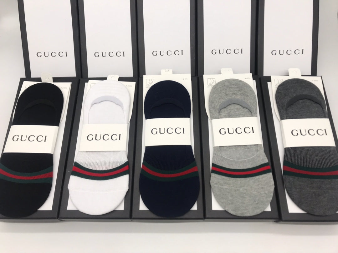 Gucci No-Show Socks - red-green bands across low-cut bodies - image 8