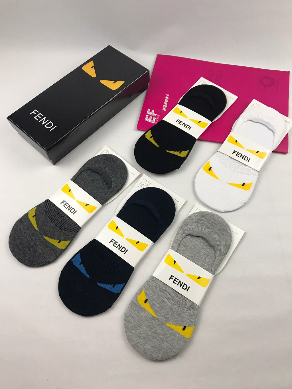 Fendi monster eye pattern ankle socks - view 4