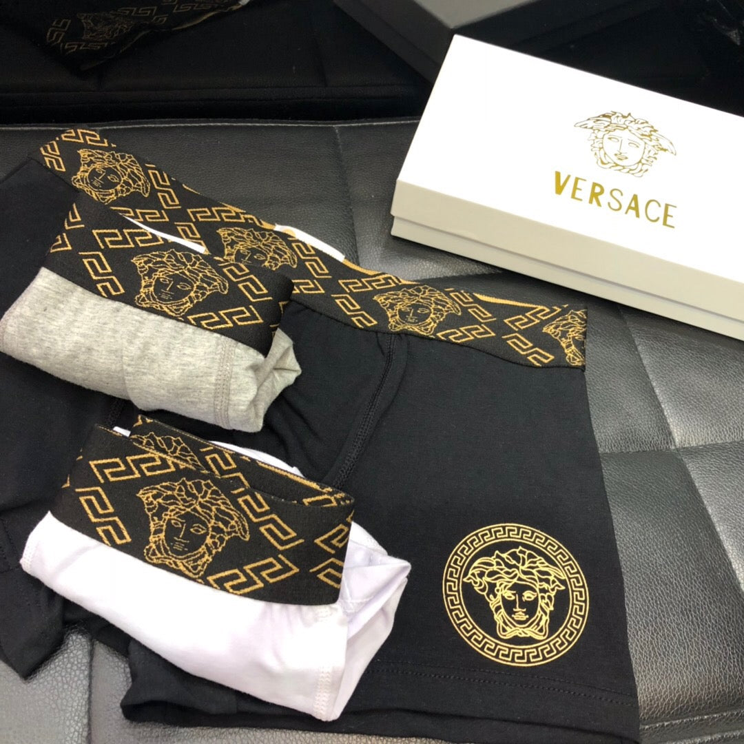Versace white gold medallion boxer briefs - view 4