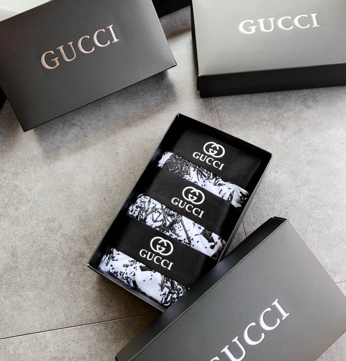 Gucci Boxed Underwear - Black And White Logo - 3-Piece Box - image 1