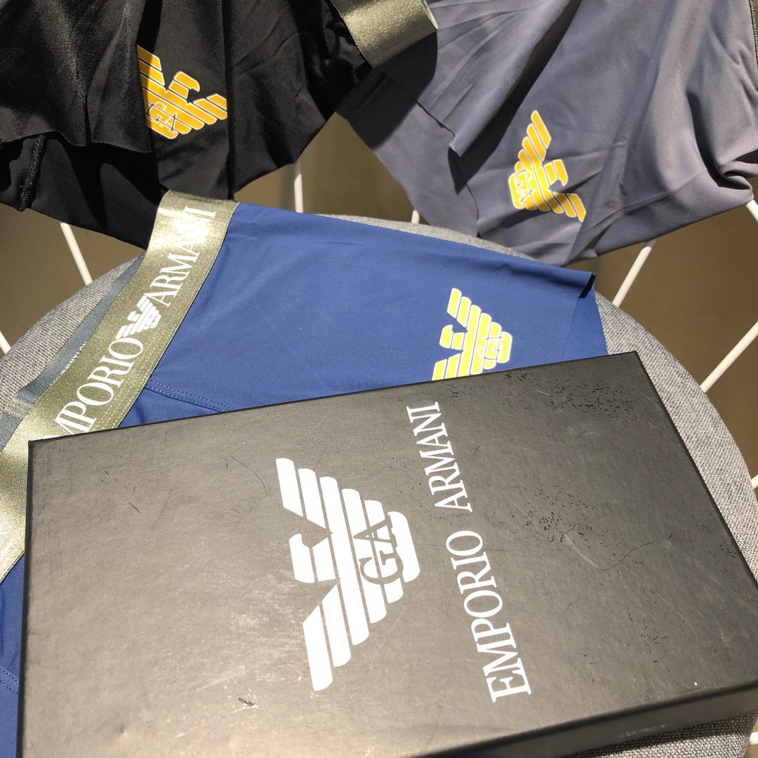 Armani Navy Gold Logo Boxer Briefs - Box of Three Pieces - image 8