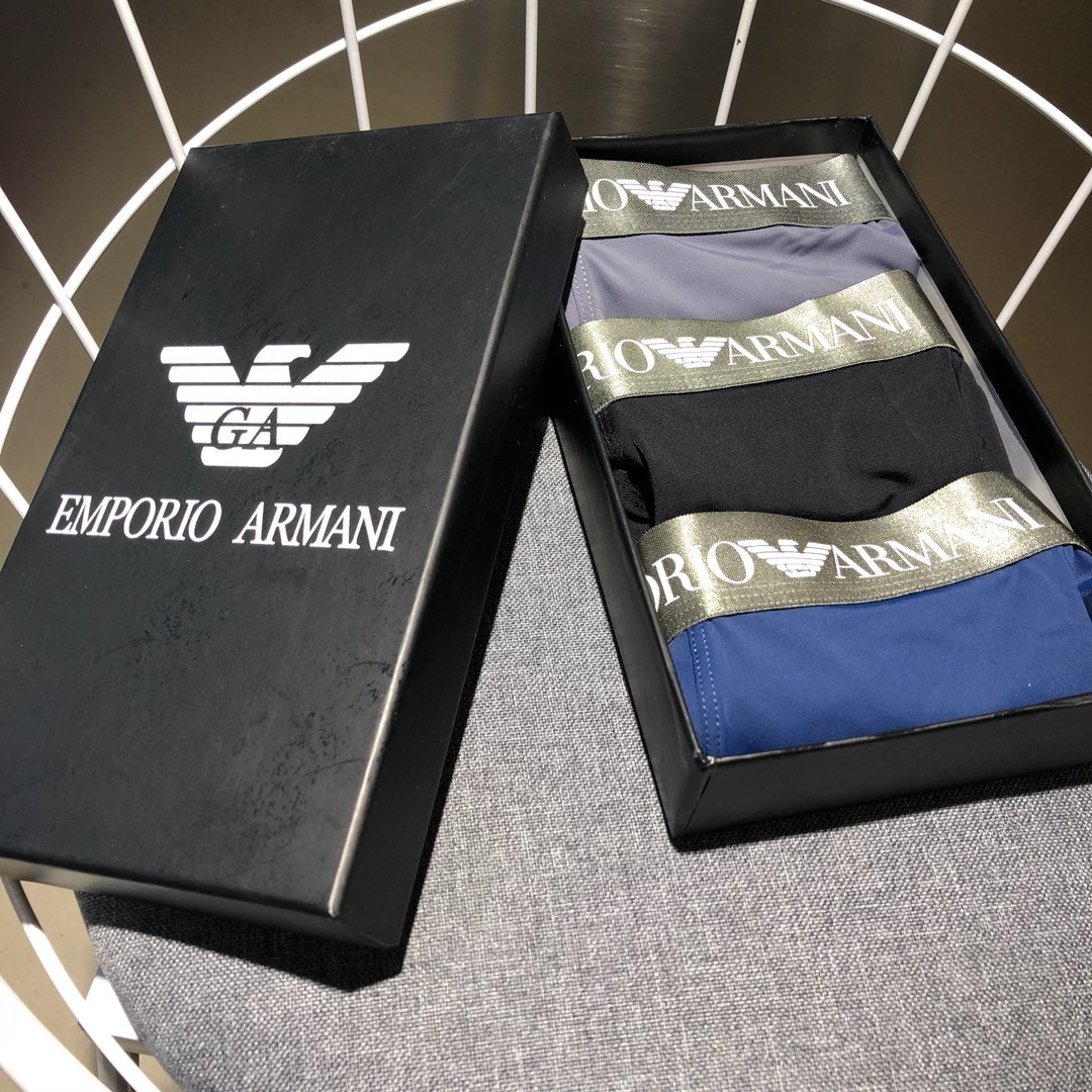 Armani Navy Gold Logo Boxer Briefs - Box of Three Pieces - image 9