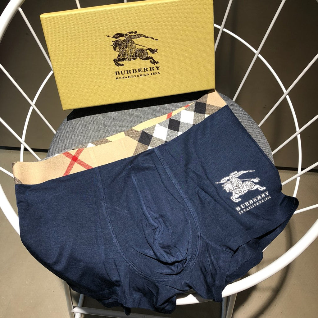 Burberry navy diagonal check knight boxer briefs - view 1