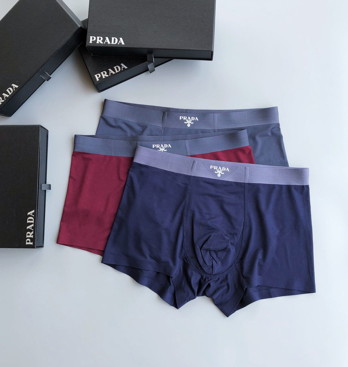Prada contrast waist small lettering boxer briefs - view 2