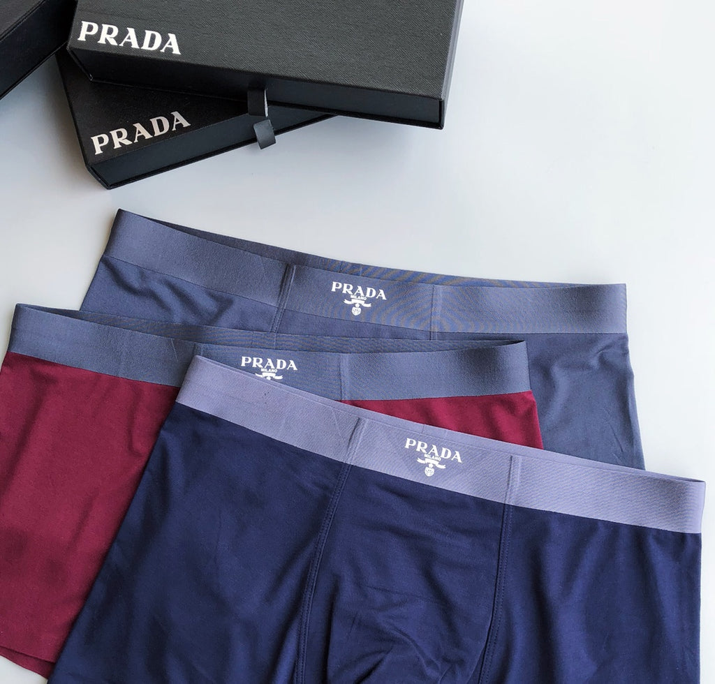 Prada contrast waist small lettering boxer briefs - view 3