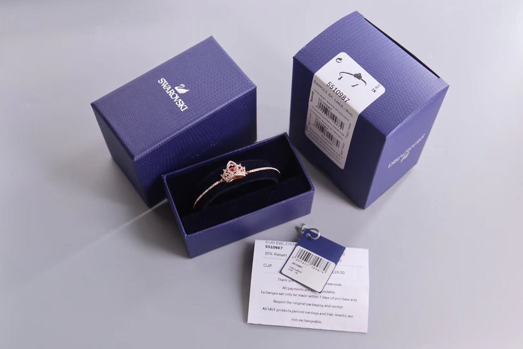Swarovski Rose Gold-Tone Crown Heart Bangle - album image 2