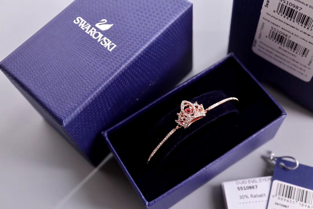 Swarovski Rose Gold-Tone Crown Heart Bangle - album image 3