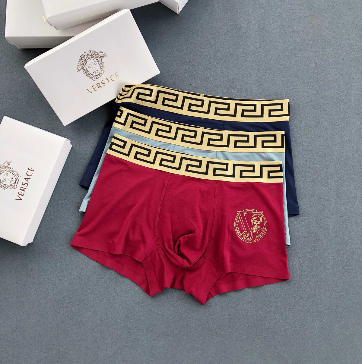 Versace gold wreath emblem boxer briefs - view 2