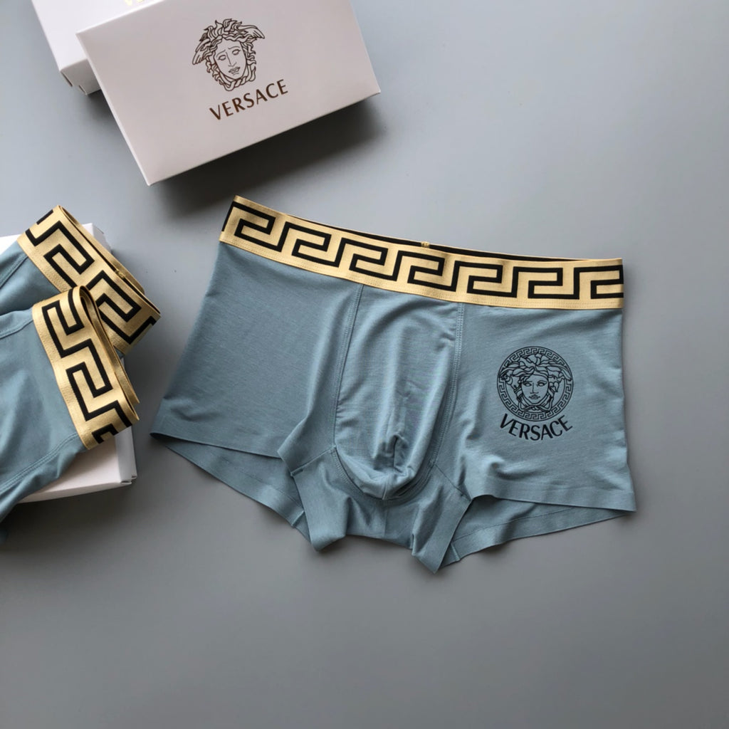 Versace black circular wordmark boxer briefs - view 4