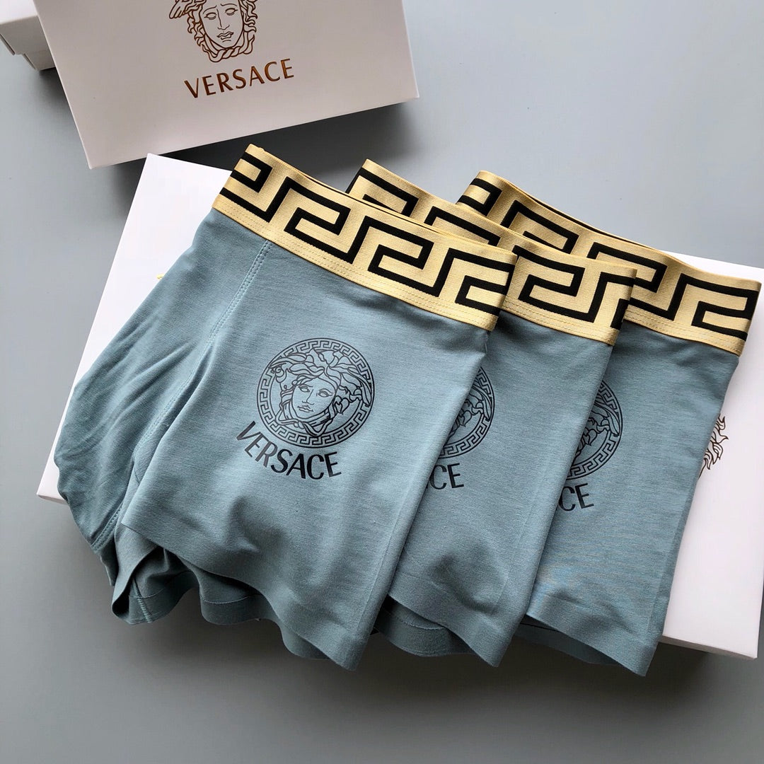 Versace black circular wordmark boxer briefs - view 1