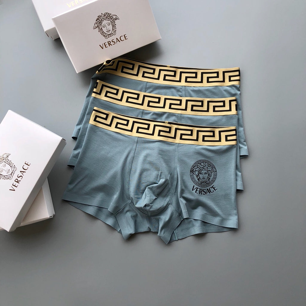 Versace black circular wordmark boxer briefs - view 2