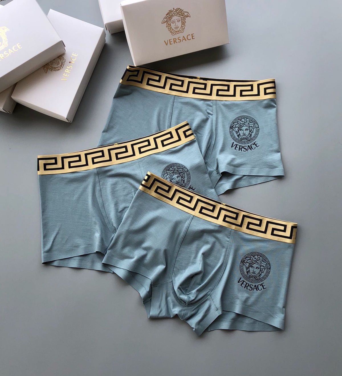 Versace black circular wordmark boxer briefs - view 3