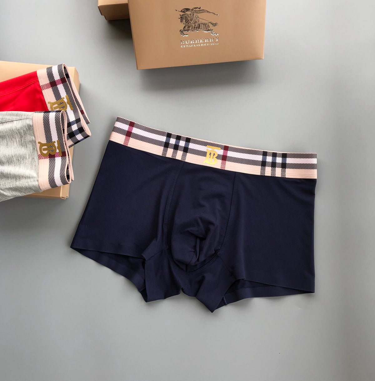 Burberry check waist gold tb boxer briefs - view 5