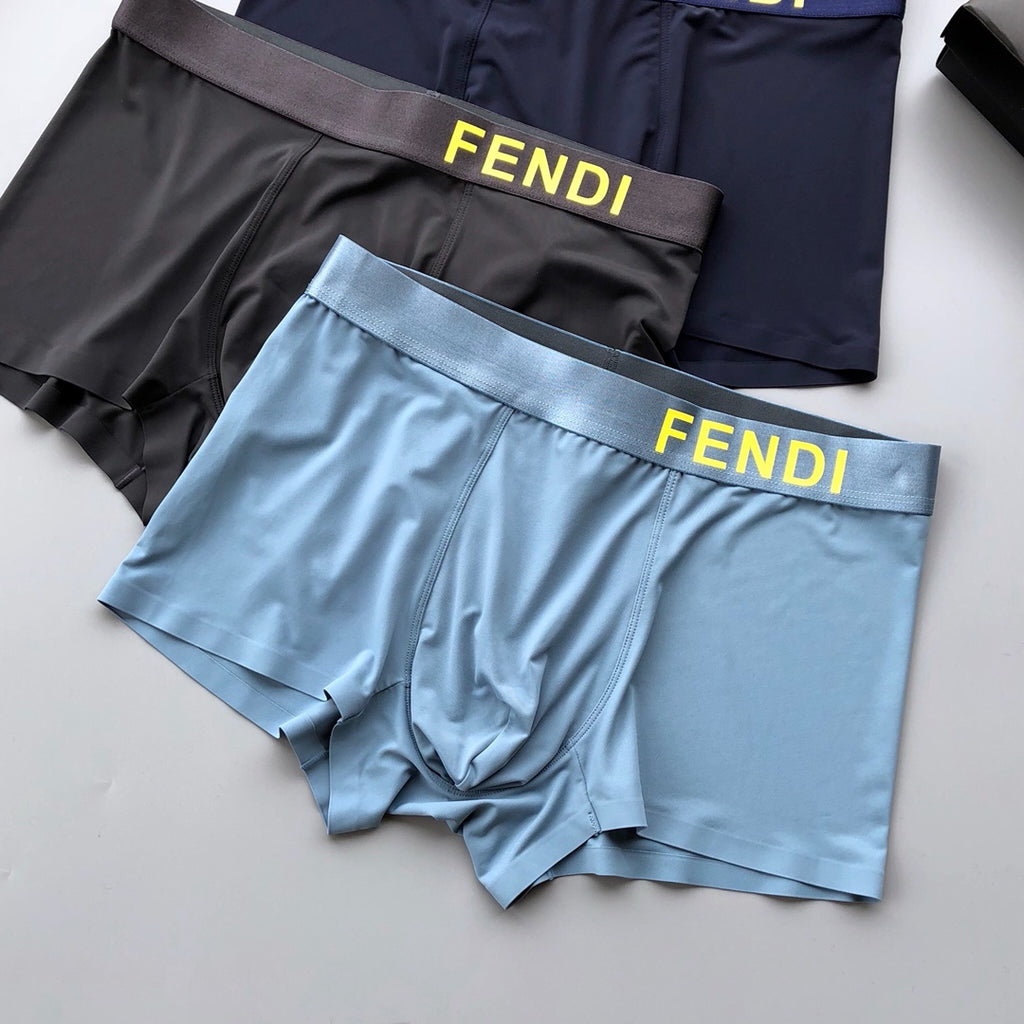 Fendi yellow waist wordmark boxer briefs - view 3