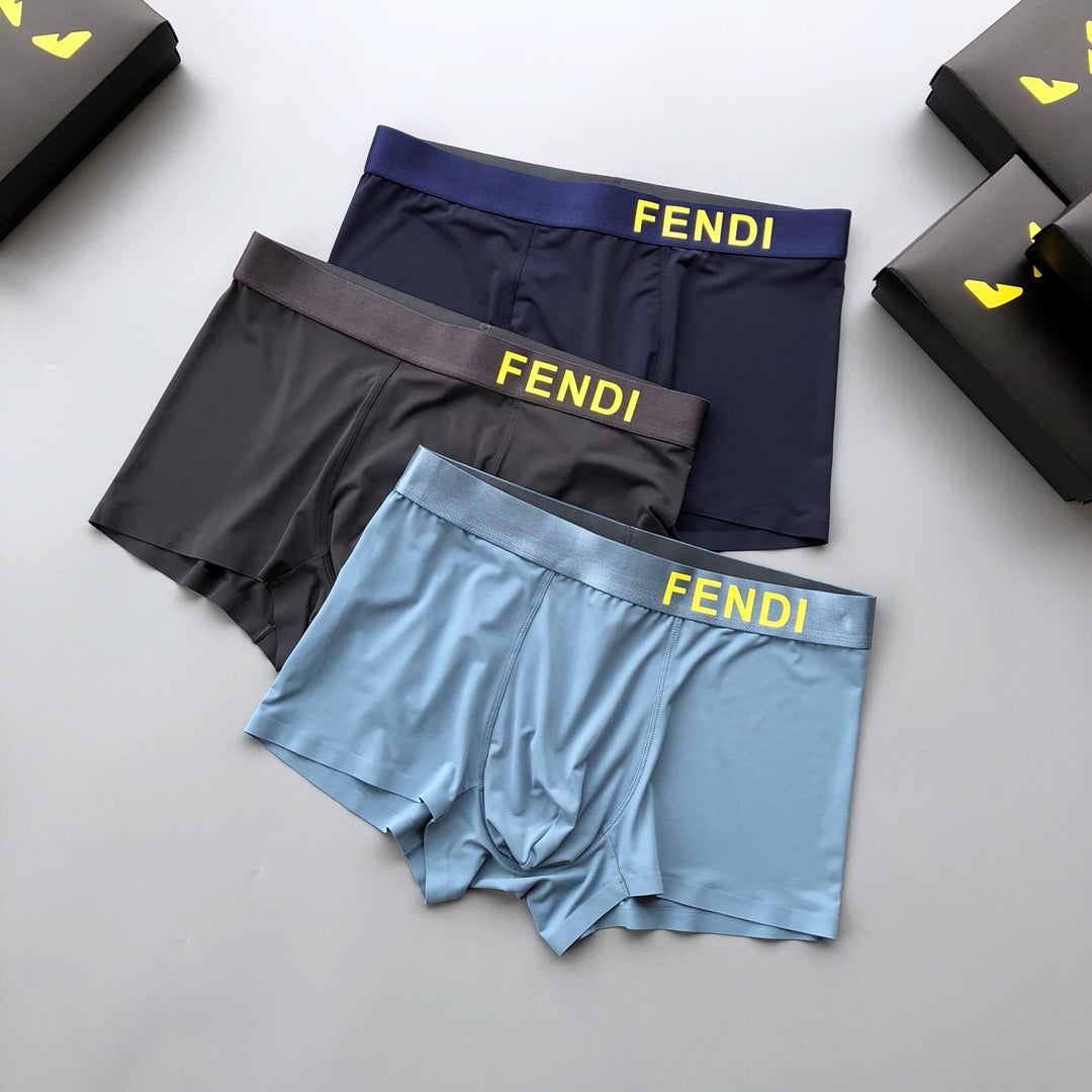 Fendi yellow waist wordmark boxer briefs - view 1