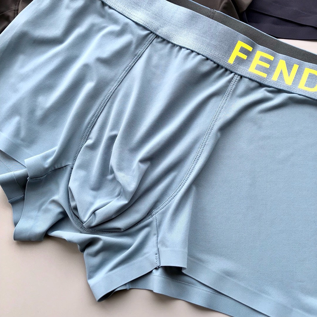 Fendi yellow waist wordmark boxer briefs - view 4