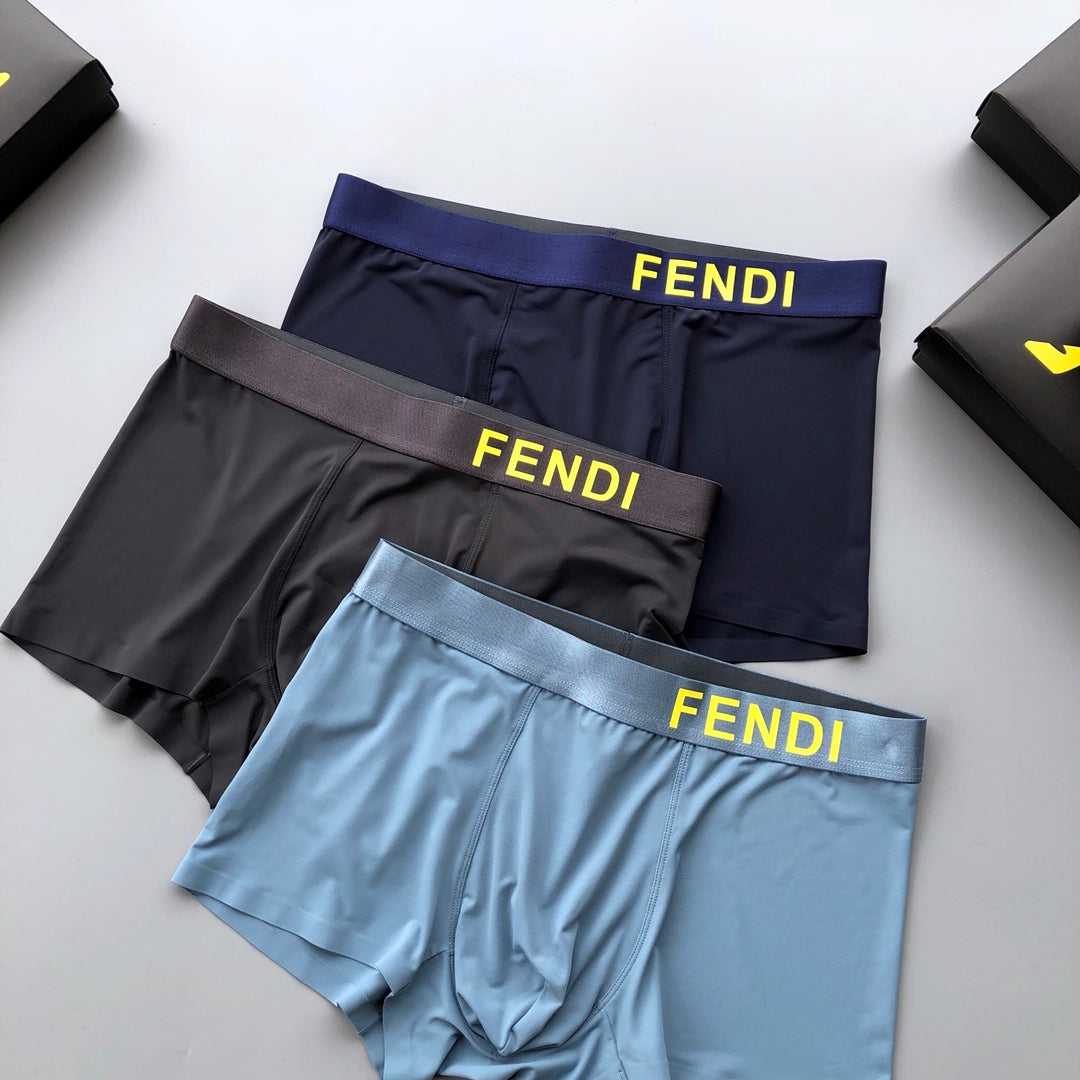 Fendi yellow waist wordmark boxer briefs - view 2