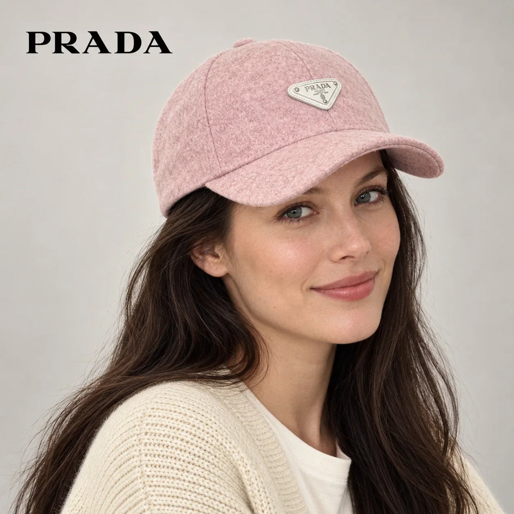 Prada baseball cap worn by an adult female model