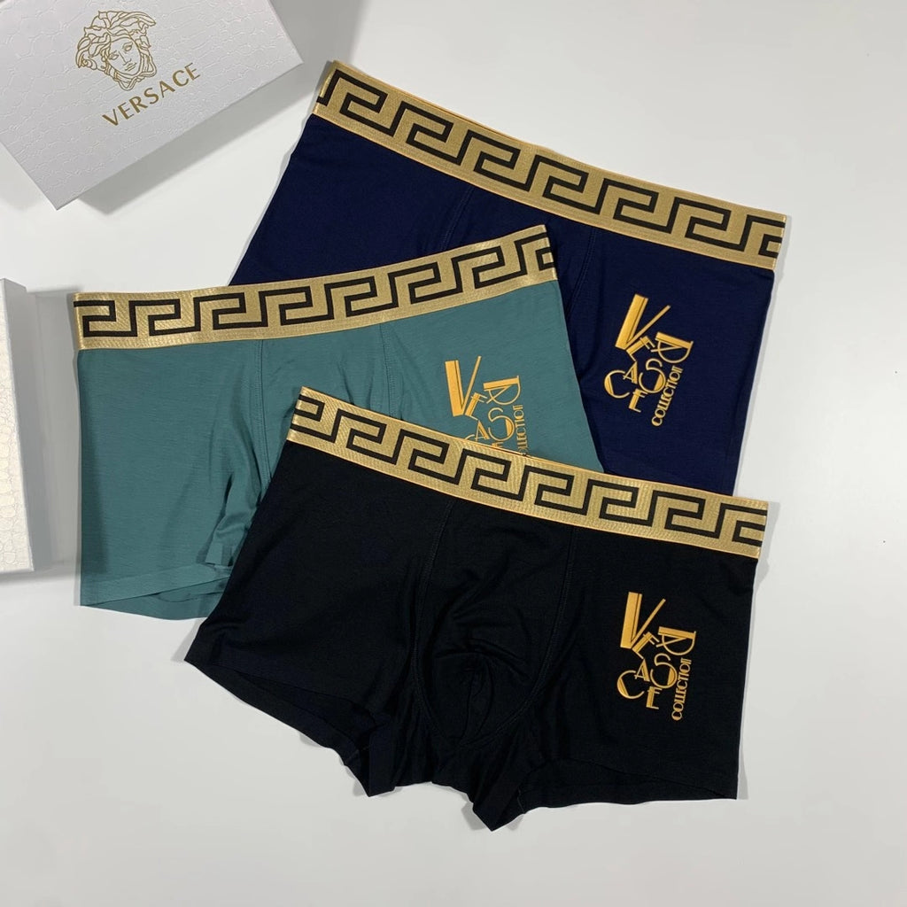 Versace stacked gold lettering boxer briefs - view 1