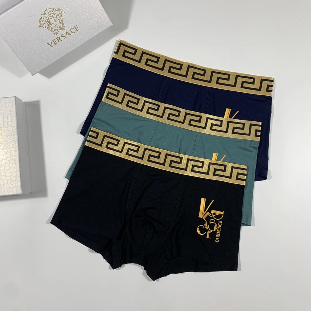 Versace stacked gold lettering boxer briefs - view 2