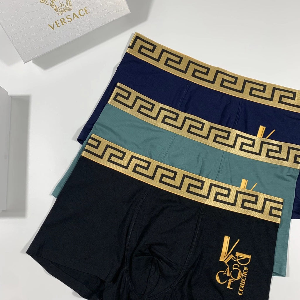 Versace stacked gold lettering boxer briefs - view 5