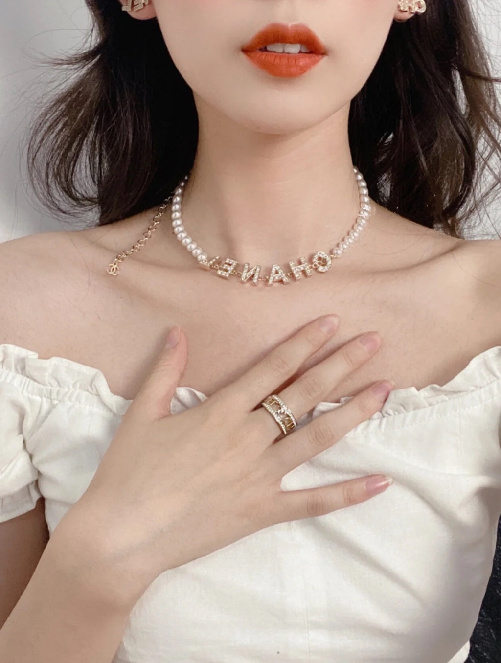 Chanel Pearl Letter Necklace - album image 2