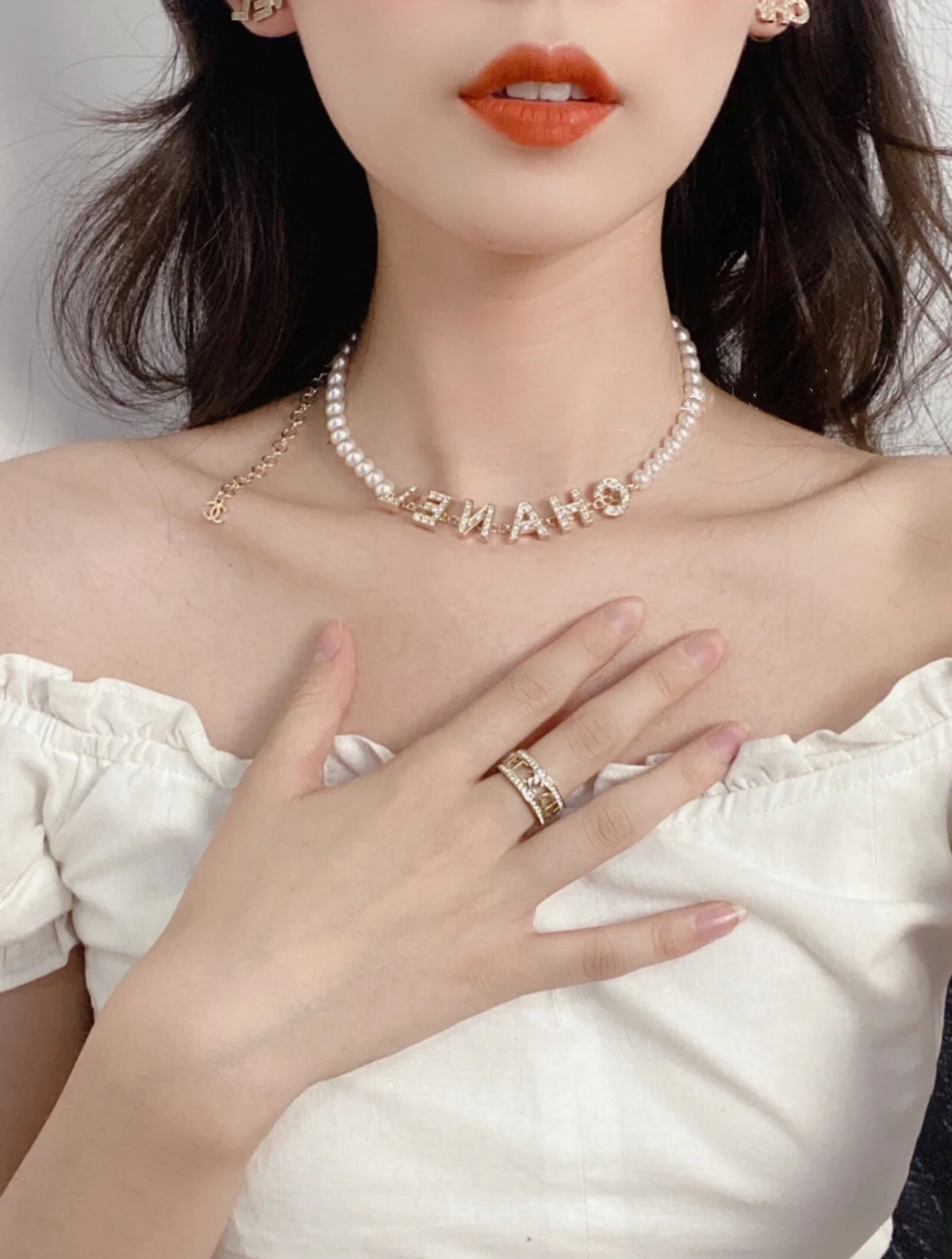Chanel Pearl Letter Necklace - album image 2