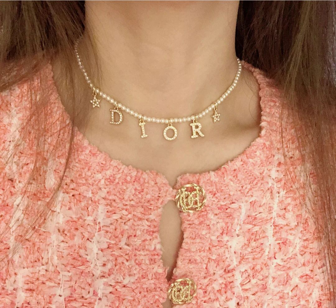 Dior Pearl-Look Letter Charm Necklace - product image 5