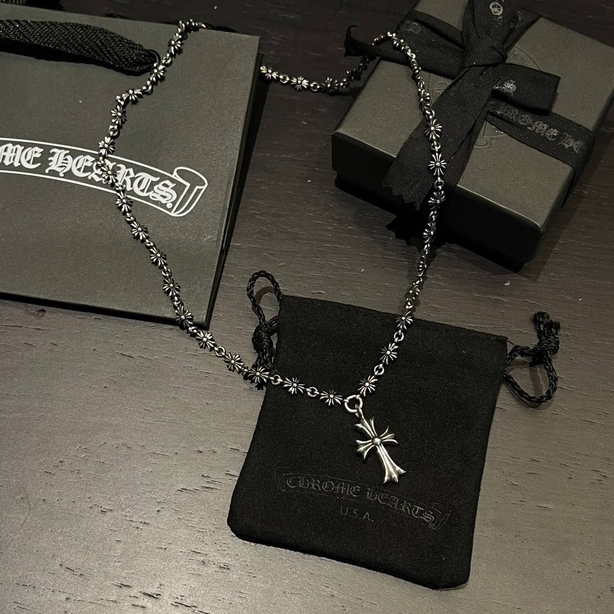 Chrome Hearts Integrated Cross Link Necklace - album image 4