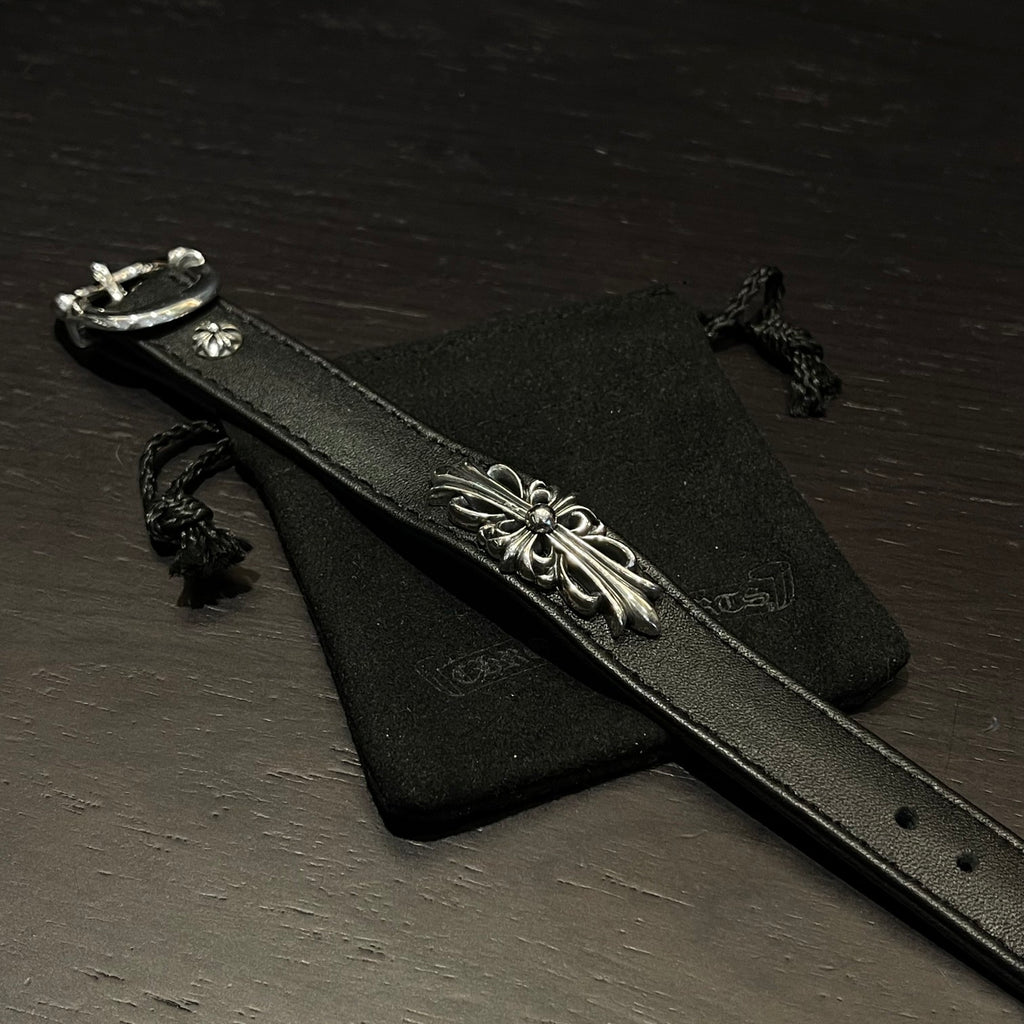 Chrome Hearts Black Band Fleur Cuff Bracelet - album image 4