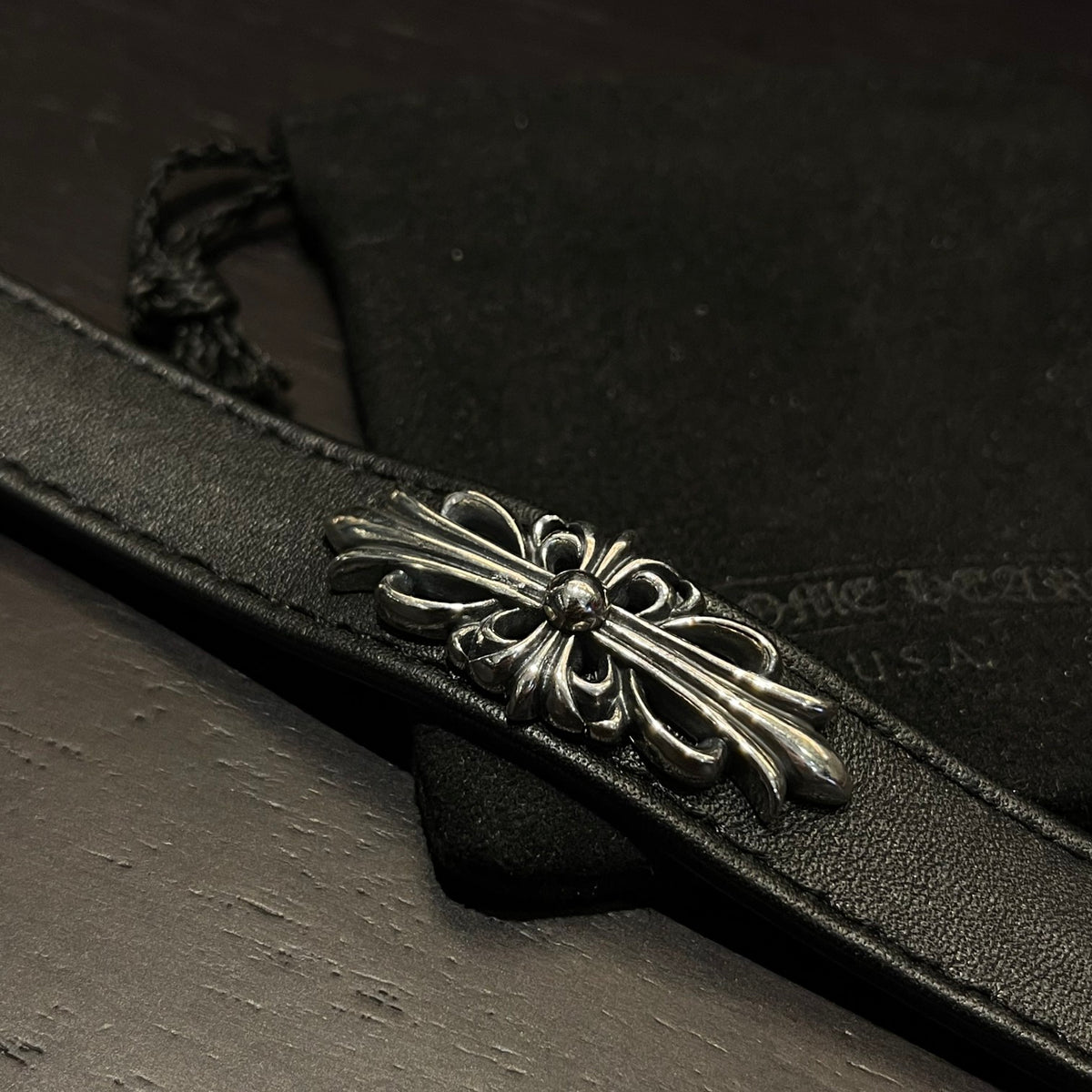 Chrome Hearts Black Band Fleur Cuff Bracelet - album image 5