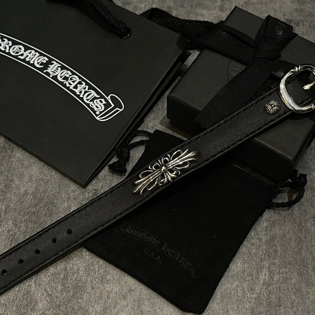 Chrome Hearts Black Band Fleur Cuff Bracelet - album image 8